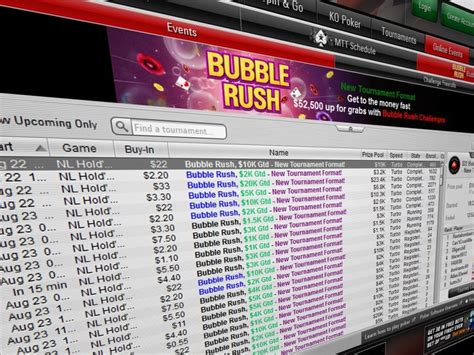 pokerstars bubble rush strategy